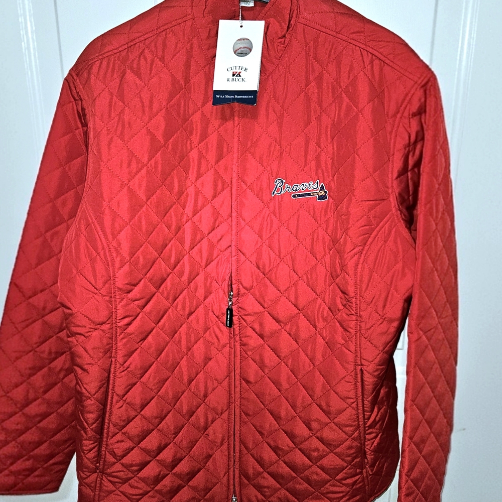 Cutter & Buck Quilted Braves Red Lightweight Puffer